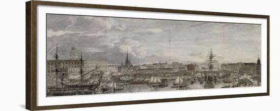 Vue de Stockholm-Louis Jean Desprez-Framed Premium Giclee Print