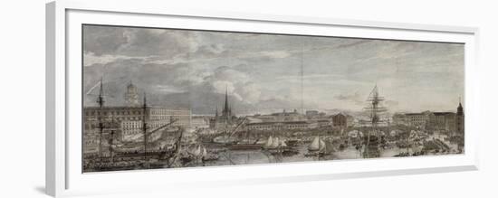 Vue de Stockholm-Louis Jean Desprez-Framed Premium Giclee Print