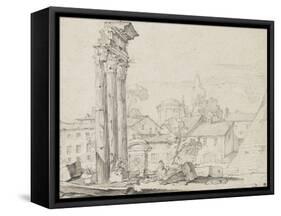 Vue du Campo Vaccino-Joseph Marie Vien-Framed Stretched Canvas