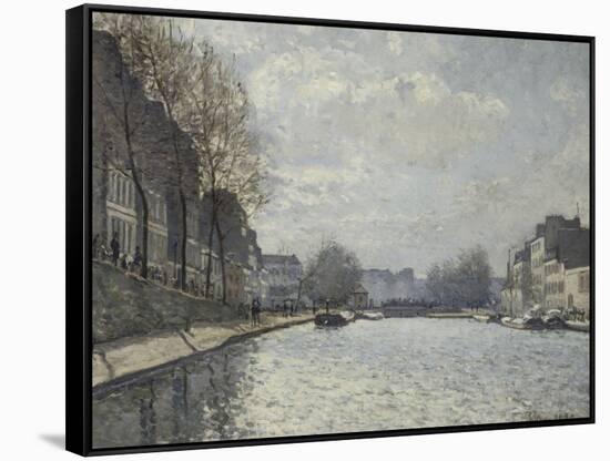 Vue du canal Saint-Martin, Paris-Alfred Sisley-Framed Stretched Canvas