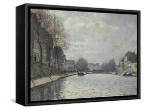 Vue du canal Saint-Martin, Paris-Alfred Sisley-Framed Stretched Canvas