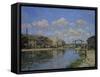 Vue du Canal St. Martin, Paris. (1872) REF 1701 MS 3000.2.-Alfred Sisley-Framed Stretched Canvas