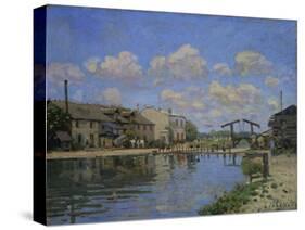 Vue du Canal St. Martin, Paris. (1872) REF 1701 MS 3000.2.-Alfred Sisley-Stretched Canvas