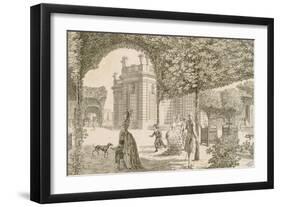 Vue du château de Trianon prise dans le jardin français-Louis Nicolas de Lespinasse-Framed Giclee Print