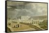 Vue du château de Versailles et de l'Orangerie depuis les Cent Marches sous Louis-Philippe-null-Framed Stretched Canvas