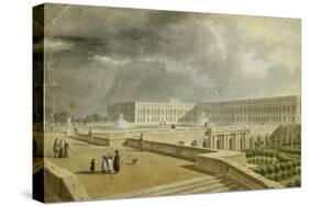 Vue du château de Versailles et de l'Orangerie depuis les Cent Marches sous Louis-Philippe-null-Stretched Canvas