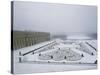 Vue du château de Versailles sous la neige côté parterre du Midi et de la p-null-Stretched Canvas