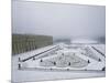 Vue du château de Versailles sous la neige côté parterre du Midi et de la p-null-Mounted Giclee Print