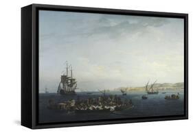 Vue du Golfe de Bandol, pêche au thon-Claude Joseph Vernet-Framed Stretched Canvas