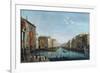 Vue Du Grand Canal Depuis Le Palais Balbi, Vers Le Pont Du Rialto, Avec Une Regate - View of the Gr-Giuseppe Bernardino Bison-Framed Giclee Print