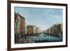 Vue Du Grand Canal Depuis Le Palais Balbi, Vers Le Pont Du Rialto, Avec Une Regate - View of the Gr-Giuseppe Bernardino Bison-Framed Giclee Print