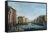 Vue Du Grand Canal Depuis Le Palais Balbi, Vers Le Pont Du Rialto, Avec Une Regate - View of the Gr-Giuseppe Bernardino Bison-Framed Stretched Canvas