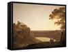 Vue du lac de Nemi au soleil couchant-Joseph Wright-Framed Stretched Canvas