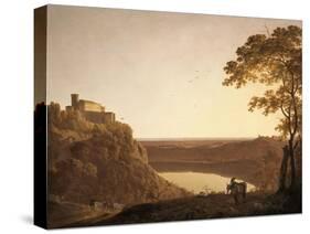 Vue du lac de Nemi au soleil couchant-Joseph Wright-Stretched Canvas