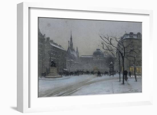 Vue du palais de Justice de Paris : façade sur le Boulevard du Palais-Emile Cagniart-Framed Giclee Print