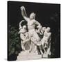 Vue du parc : statue: demi-lune du parterre de Latone côté nord : "Laocoon et ses fils étouffés-Jean-Baptiste Tuby-Stretched Canvas