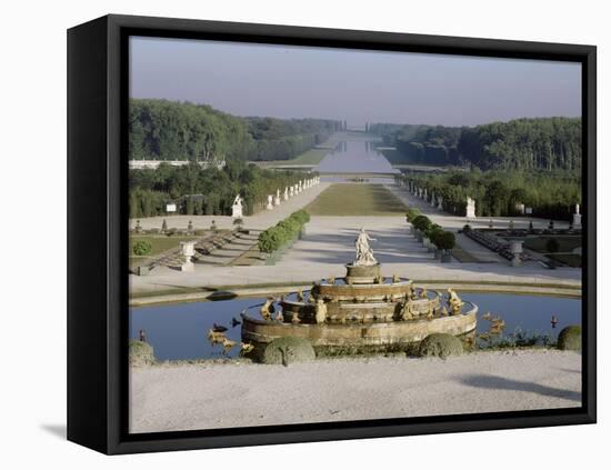 Vue du parterre de Latone en direction du Grand Canal, après l'abattage des arbres de l'Allée-null-Framed Stretched Canvas