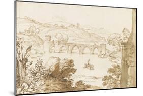 Vue du Ponte Molle, prise de la Villa Madama-Giovanni Francesco Grimaldi-Mounted Giclee Print