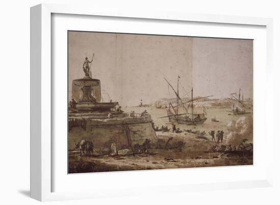 Vue du port de La Valette à Malte-Willem Schellinks-Framed Giclee Print
