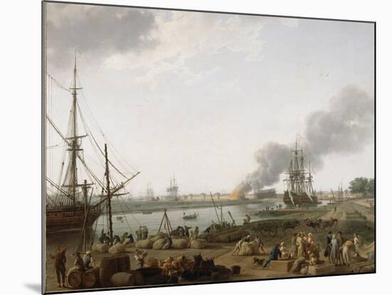 Vue du port de Rochefort-Claude Joseph Vernet-Mounted Giclee Print