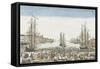 Vue du port de Rochefort-null-Framed Stretched Canvas