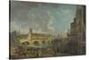 Vue du quai de Gesvres au moment de la démolition des maisons du Pont au Change. 1788-Pierre-Antoine Demachy-Stretched Canvas