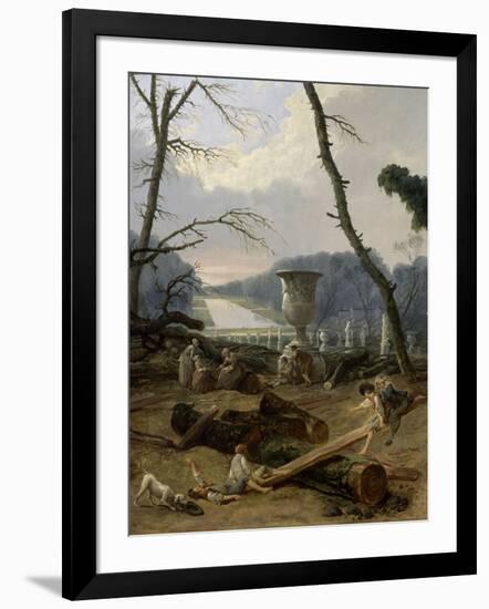 Vue du Tapis Vert à Versailles-Hubert Robert-Framed Giclee Print