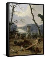 Vue du Tapis Vert à Versailles-Hubert Robert-Framed Stretched Canvas