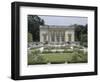 Vue extérieure du Petit Trianon : façade sud sur les parterres du jardin français-null-Framed Giclee Print