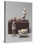 Vue groupée de figurines en terre cuite béotienne-null-Stretched Canvas