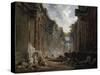 Vue imaginaire de la Grande Galerie du Louvre en ruines-Hubert Robert-Stretched Canvas