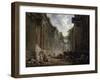 Vue imaginaire de la Grande Galerie du Louvre en ruines-Hubert Robert-Framed Giclee Print