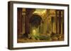 Vue Imaginaire de la Grande Galerie en Ruins-Hubert Robert-Framed Art Print