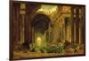 Vue Imaginaire de la Grande Galerie en Ruins-Hubert Robert-Framed Art Print