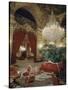 Vue intérieure. Appartements de Napoléon III : Grand salon d'angle et Salon-Théâtre-null-Stretched Canvas