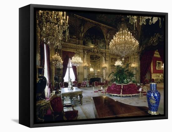 Vue intérieure. Appartements de Napoléon III : Grand salon d'angle-null-Framed Stretched Canvas