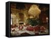 Vue intérieure. Appartements de Napoléon III : Grand salon d'angle-null-Framed Stretched Canvas