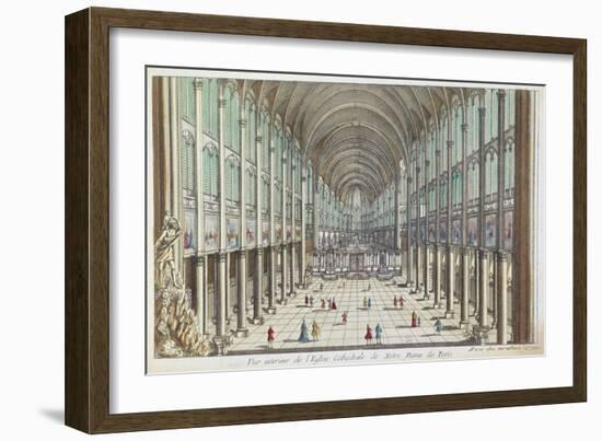 Vue interieure de l'eglise cathedrale Notre-Dame de Paris-null-Framed Giclee Print