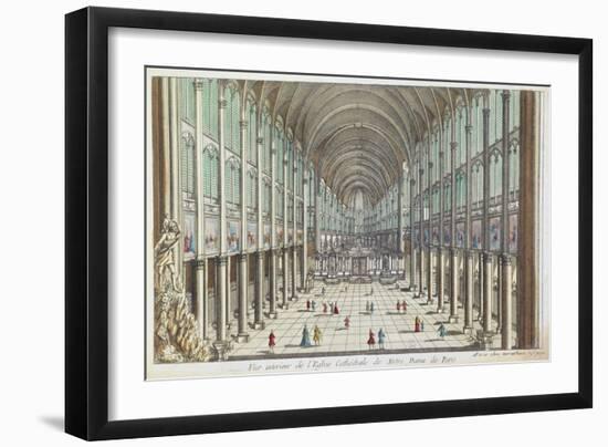 Vue interieure de l'eglise cathedrale Notre-Dame de Paris-null-Framed Giclee Print