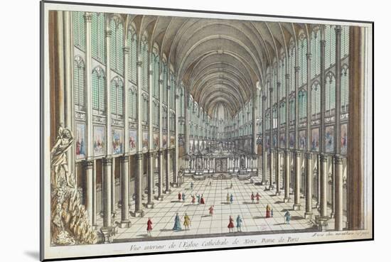 Vue interieure de l'eglise cathedrale Notre-Dame de Paris-null-Mounted Giclee Print