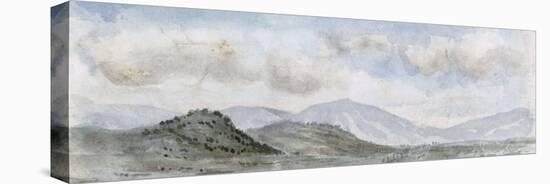 Vue panoramique d'une plaine avec des montagnes dans le lointain ; entre Brive et Souillac-Eugene Delacroix-Stretched Canvas