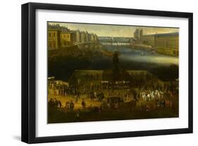 Vue perspective No.2 de la Seine de Paris sur le palais du Louvre, depuis le Pont Neuf vers 1666-null-Framed Premium Giclee Print