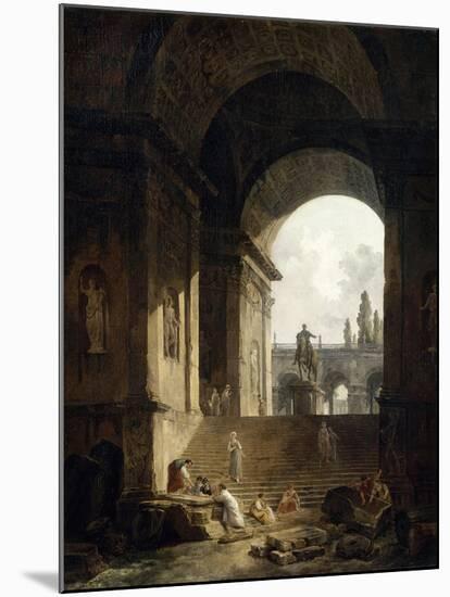 Vue pittoresque du Capitole-Hubert Robert-Mounted Giclee Print