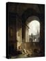 Vue pittoresque du Capitole-Hubert Robert-Stretched Canvas