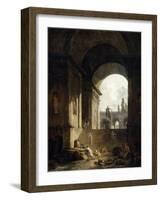 Vue pittoresque du Capitole-Hubert Robert-Framed Giclee Print