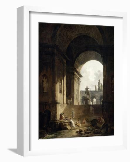 Vue pittoresque du Capitole-Hubert Robert-Framed Giclee Print