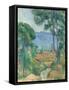 Vue Sur L'estaque Et Le Château D'if, C.1883-85 (Oil on Canvas)-Paul Cezanne-Framed Stretched Canvas