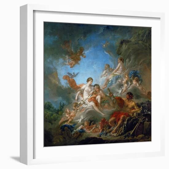 Vulcain presentant a Venus des armes pour Enee. (1757)-François Boucher-Framed Giclee Print