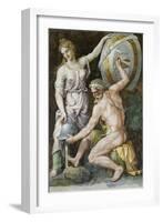 Vulcan Forging Armour For Achilles-Giulio Romano-Framed Giclee Print