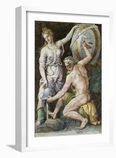 Vulcan Forging Armour For Achilles-Giulio Romano-Framed Giclee Print